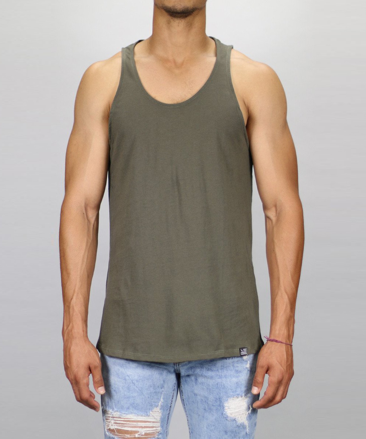 Olive Elongated Tank Top(OLD)