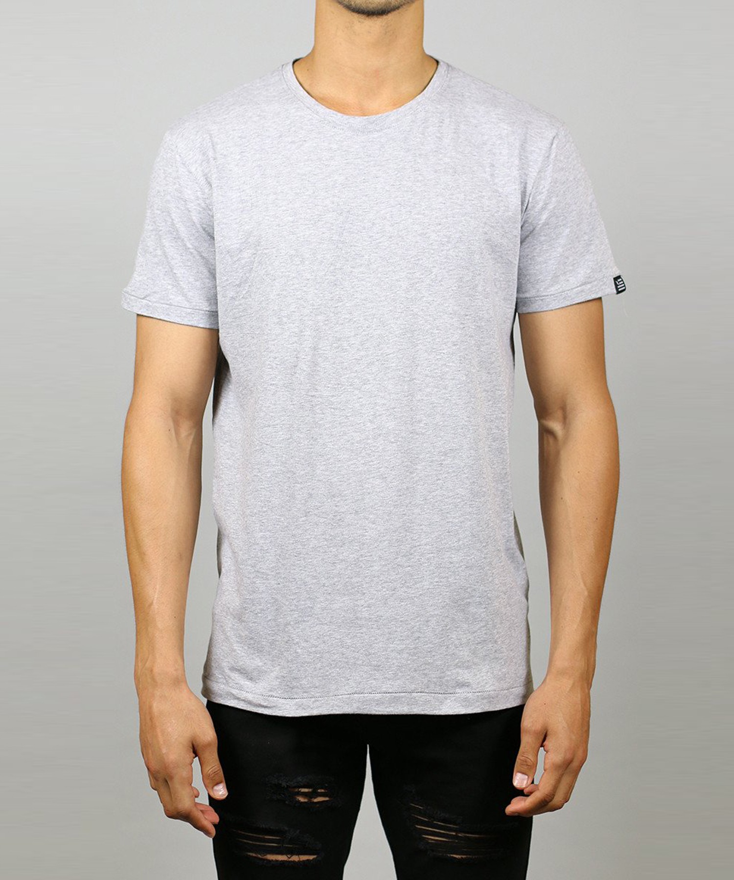 Gray Slit Long T-Shirt